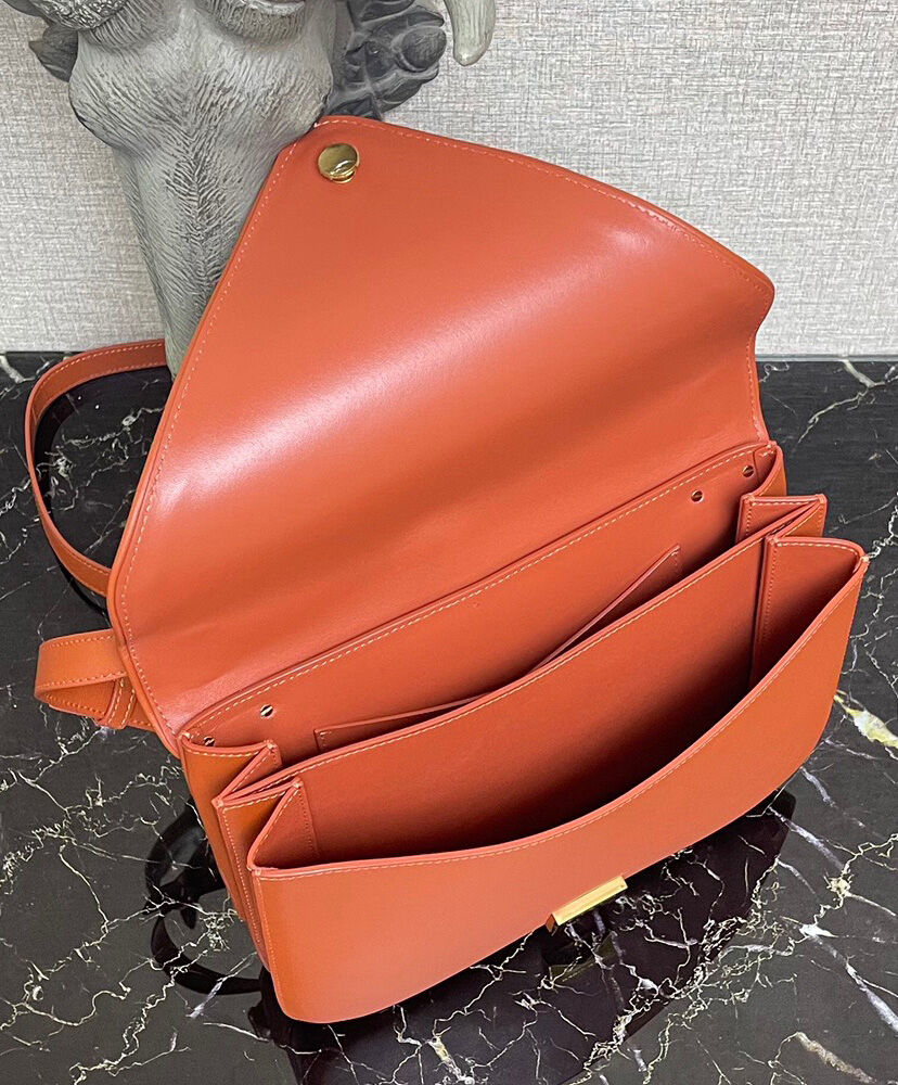 Bottega Veneta Mount Leather Envelope Bag Orange